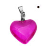 FUCSIA 24MM CRISTAL TRASLUCIDO BRILLANTE CORAZON DIJE