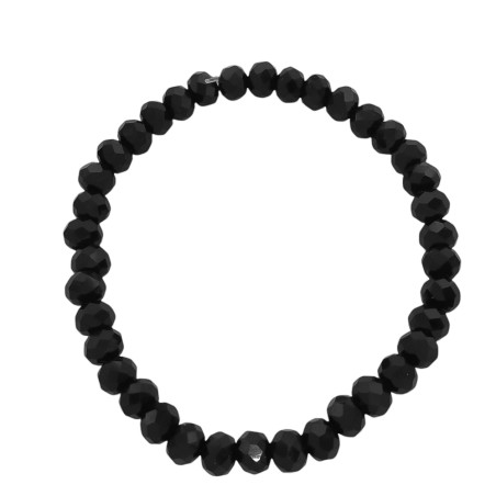 CRISTAL NEGRO FACETADO 5MM ELASTIZADA PULSERA