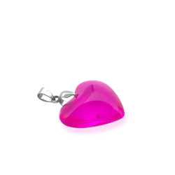 FUCSIA 24MM CRISTAL TRASLUCIDO BRILLANTE CORAZON DIJE