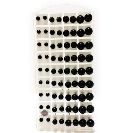 MIX MEDIDAS AROS BOLITAS NEGRAS 6-8-10 Y 12MM BLISTER X36 PARES ARO