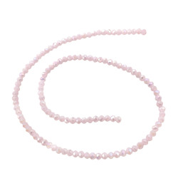 4MM ROSA SUAVE PLENO AB CUENTA FACETADA PERFORADA VIDRIO TIRA