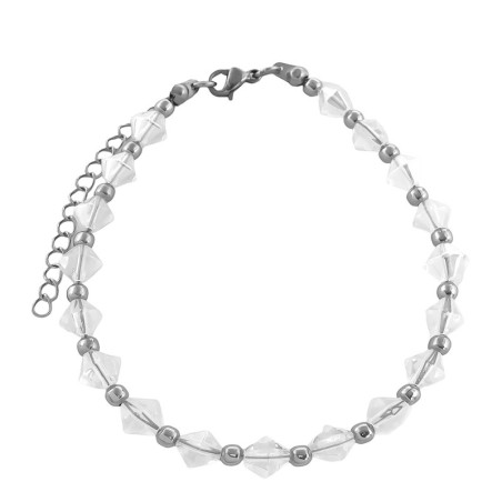 CRISTAL CONO GRANDE Y BOLITA 19+4 CM PULSERA / TOBILLERA