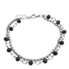 NEGRO CUENTAS DOBLE CADENA FORCE Y ROLO CUADRADA 19+3 CM PULSERA