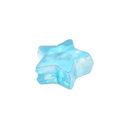 10 GRAMOS ESTRELLA 10*5MM AZUL TORNASOLADA PERFORADO PASANTE CUENTA
