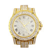 DORADO REDONDO UNISEX STRASS BRILLO ICE RELOJ