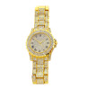 DORADO REDONDO UNISEX STRASS BRILLO ICE RELOJ