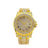 DORADO REDONDO UNISEX STRASS BRILLO ICE RELOJ