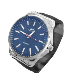 REDONDO HOMBRE CUADRANTE AZUL DISEÑO MINIMALISTA RELOJ