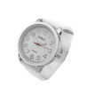 REDONDO UNISEX CUADRANTE BLANCO MALLA BLANCA MODELO MINIMALISTA RELOJ