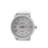 REDONDO UNISEX CUADRANTE BLANCO MALLA BLANCA MODELO MINIMALISTA RELOJ