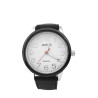 REDONDO UNISEX CUADRANTE BLANCO MALLA NEGRA MODELO MINIMALISTA RELOJ