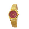 DORADO REDONDO MUJER CUADRANTE ROJO MODELO MINIMALISTA RELOJ