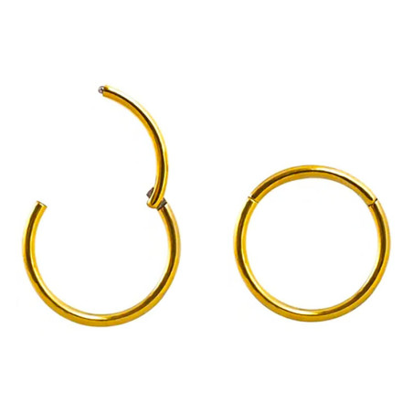 DORADO UNIDAD 12 MM INTERIOR ARGOLLA CLICKER C/ BISAGRA PIERCING