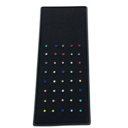 BLISTER 1.5MM x40 PERNO RECTO NARIZ C/ STRASS COLOR NOSTRIL PIERCING