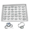 CAJA POR x24 CUADRADO GRANDE DE CUBIC FACETADO C/ SEIS STRASS REDONDOS ANILLO