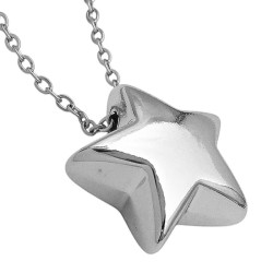 ESTRELLA INFLADA 3D SINTETICO BAÑADO Y CADENA 45CM DE ACERO QUIRURGICO COLLAR