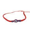 CUATRO BOLITAS AZULES HILO ROJO C/ OJO TURCO AZUL ANCHO 4MM-25CM REGULABLE PULSERA / TOBILLERA