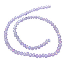 6MM LILA AB TRASLUCIDO CUENTA FACETADA PERFORADA VIDRIO TIRA