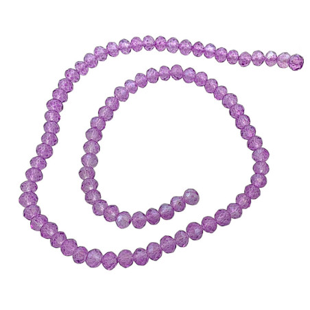 VIOLETA TRASLUCIDO 6 MM CUENTA FACETADA PERFORADA VIDRIO TIRA