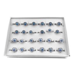 UNIDAD OJO TURCO EN CORAZON C/ CONTORNO STRASS ANILLO