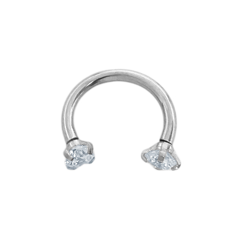 (1.2*10MM INTERNO*2.5MM DE C/U CUBIC) BULL ACERO QUIRURGICO ARO PIERCING