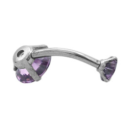 VIOLETA CRISTAL PIERCING OMBLIGO 2 CIRCULOS ACERO QUIRURGICO PIERCING