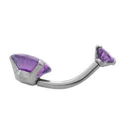 VIOLETA CRISTAL PIERCING OMBLIGO 2 CIRCULOS ACERO QUIRURGICO PIERCING