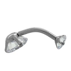 CRISTAL 8MM PIERCING OMBLIGO 2 CIRCULOS ACERO QUIRURGICO PIERCING