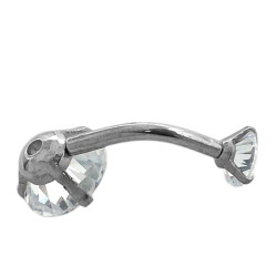 CRISTAL 8MM PIERCING OMBLIGO 2 CIRCULOS ACERO QUIRURGICO PIERCING