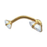 DORADO CRISTAL PIERCING OMBLIGO 2 CIRCULOS ACERO QUIRURGICO PIERCING