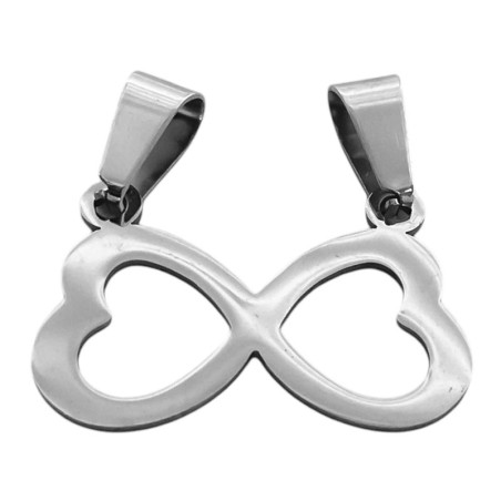 DOS CORAZONES FORMANDO INFINITO DOBLE DROPS DIJE