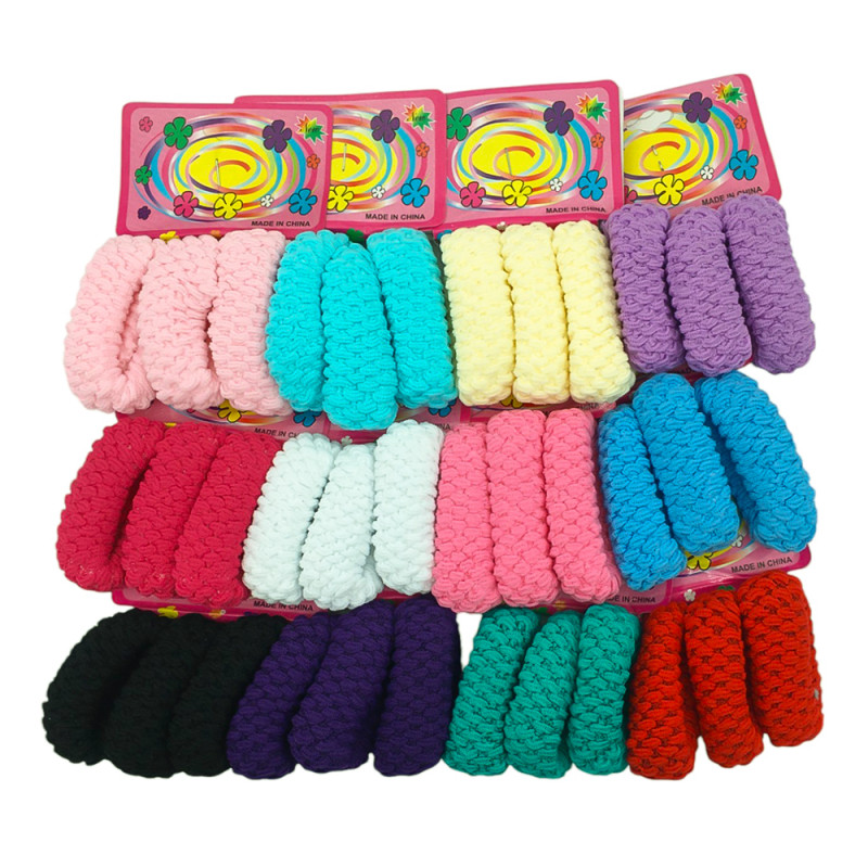 PACK X36 UNIDADES TIPO TEJIDAS MEDIANAS (3CM DIAMETRO SIN ESTIRAR) SURTIDAS DE COLOR COLITAS