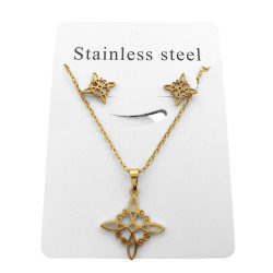 DORADO NUDO DE BRUJA CALADO CONJUNTO