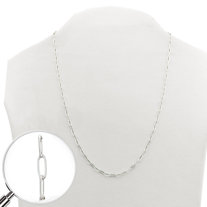 BLANCO CLIP PLANO 0.6 (3*7MM) - 50CM CADENA