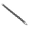 PREMIUM 13MM-21CM TRIPLE LINEA DENTADA NEGRO Y ACER PULSERA