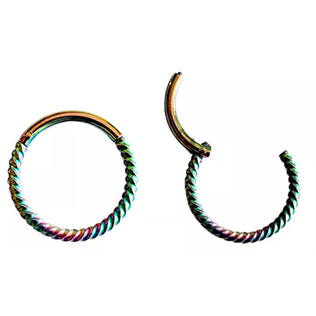 UNIDAD 12MM EXTERIOR C/ RELIEVE ARGOLLA TORNASOLADA CLICKER C/ BISAGRA PIERCING