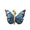 DORADO AZUL C/ STRASS LINEA VERTICAL Y BRILLOS PREMIUM MARIPOSA DIJE