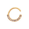 DORADO 12MM EXT. ARGOLLITA C/ 12 CUBIC FRENTE ABERTURA DERECHA NARIZ U OREJA PIERCING ARO