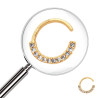DORADO 12MM EXT. ARGOLLITA C/ 12 CUBIC FRENTE ABERTURA DERECHA NARIZ U OREJA PIERCING ARO