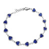 AZUL CRISTAL CORAZONES 7MM-18+3CM REGULABLE PULSERA