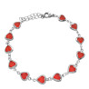 ROJO CRISTAL CORAZONES 7MM-18+3CM REGULABLE PULSERA