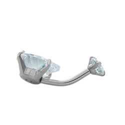 CRISTAL GOTA Y CIRCULO CUBIC OMBLIGO ACERO QUIRURGICO PIERCING
