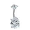 CRISTAL GOTA Y CIRCULO CUBIC OMBLIGO ACERO QUIRURGICO PIERCING