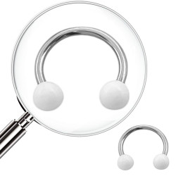 BLISTER 10MM x12 BULL EXTREMOS BOLITA BLANCA PIERCING