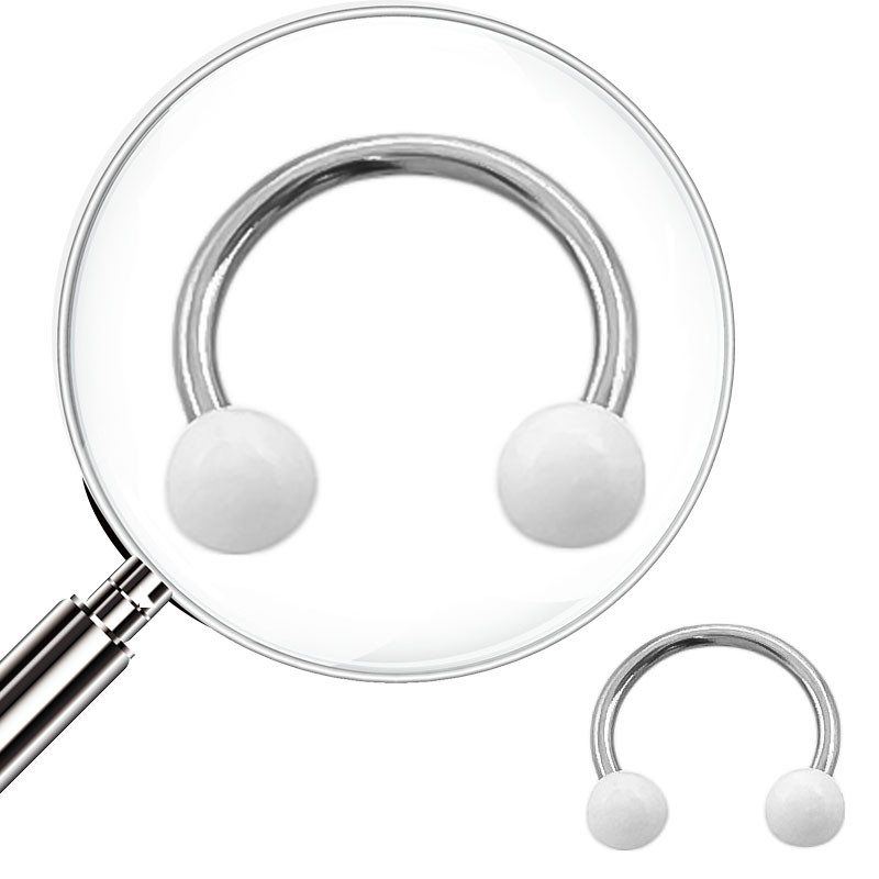 UNIDAD 10MM BULL EXTREMOS BOLITA BLANCA PIERCING