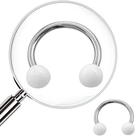 UNIDAD 10MM BULL EXTREMOS BOLITA BLANCA PIERCING