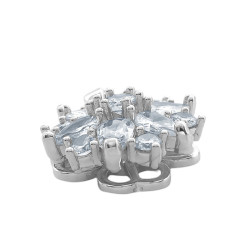 GIRATORIO FLOR SEIS PETALOS Y SEIS REDONDOS CUBIC DIJE