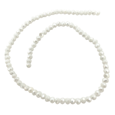 4MM BLANCO PLENO AB CUENTA FACETADA PERFORADA VIDRIO TIRA