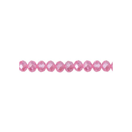 8 MM ROSA SUAVE TRASLUCIDO CRISTAL CUENTA FACETADA PERFORADA VIDRIO TIRA