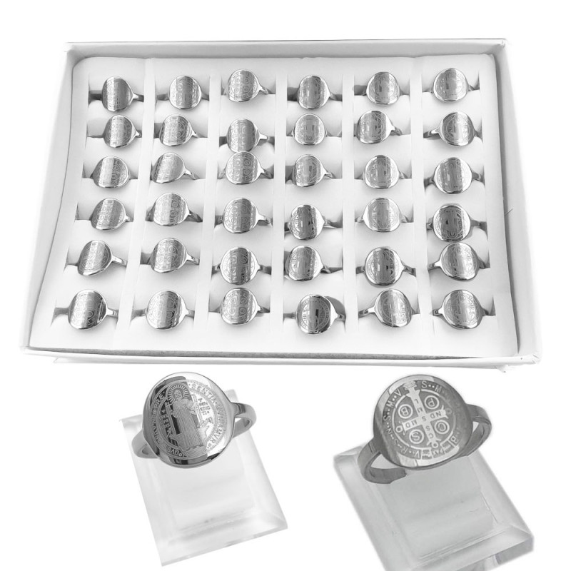 CAJA X36 SURTIDO IMAGEN DE SAN BENITO Y CRUZ SAN BENITO GRABADO A BAJO NIVEL ANILLO